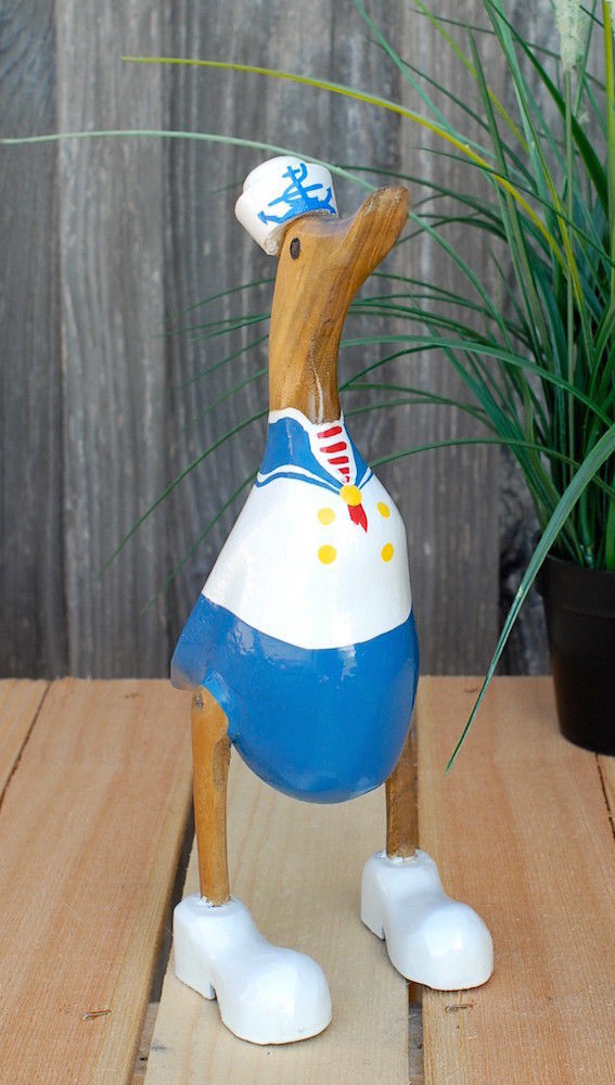 H: ca Karibik Segeln Deko Entenwirt 66 cm Laufente Piraten-Ente aus Holz