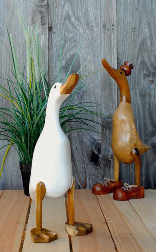 Lauf-Ente aus Holz, weiß (ca. 30 cm)