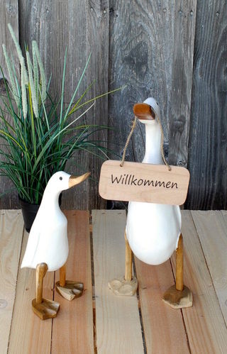 Lauf-Ente aus Holz, weiß (ca. 45 cm)
