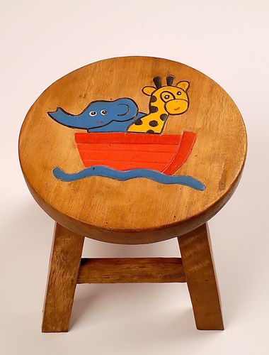 Kinder Hocker aus Holz, Boot/Elefant/Giraffe