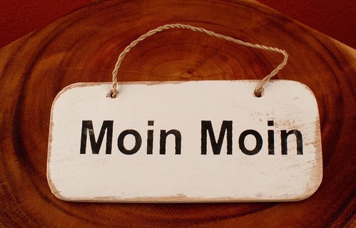 "Moin Moin" Begrüßungsschild aus Holz, weiß