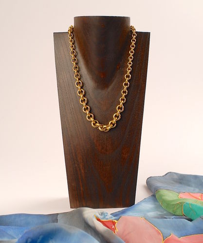 Schmuckbüste aus Holz, gerade, H: 30 cm, schwarzbraun