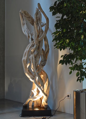 Lianen auf Holzsockel mit Beleuchtung, H: ca. 185 cm