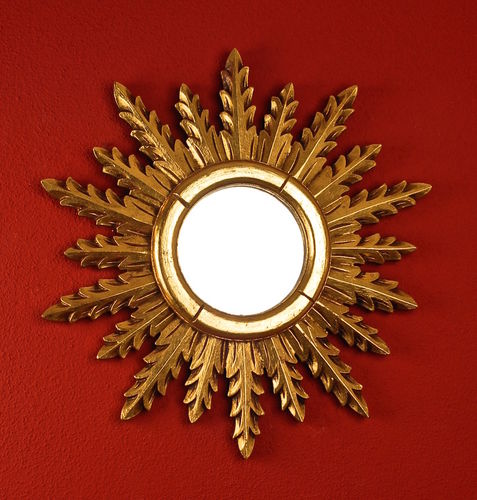 Sonnen-Spiegel aus Holz, ∅ 60 cm