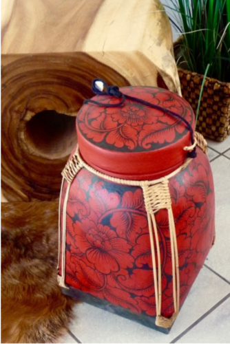Reisbox, rot/schwarz, H: 48 cm